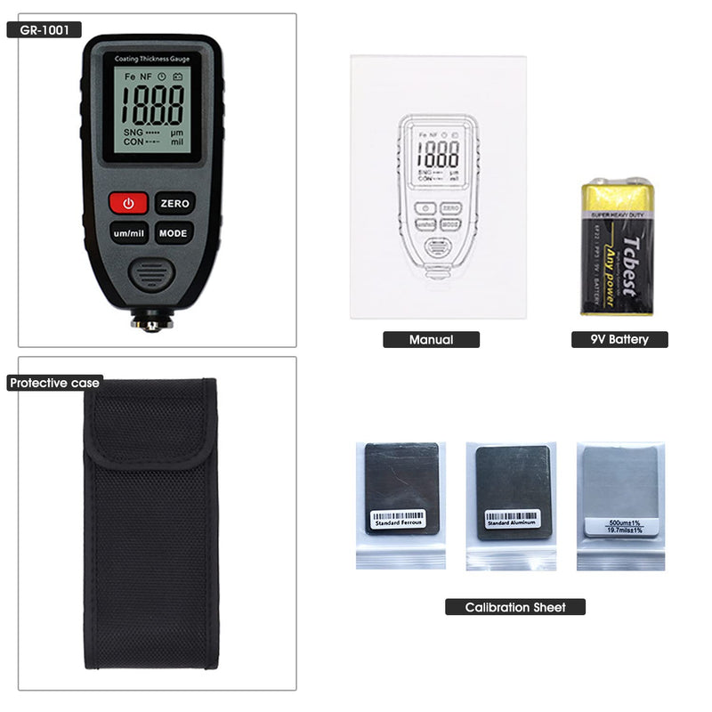 Lackmessgerät Auto Dickenmessgerät Materialdickenmessung Auto Schichtdickenmessung Tester mit Sensor