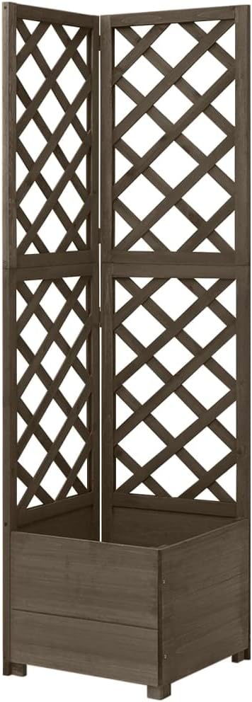 vidaXL Tannenholz Massiv Eck Spalier mit Pflanzkasten Rankgitter Rankhilfe Gartenspalier Blumenkübel