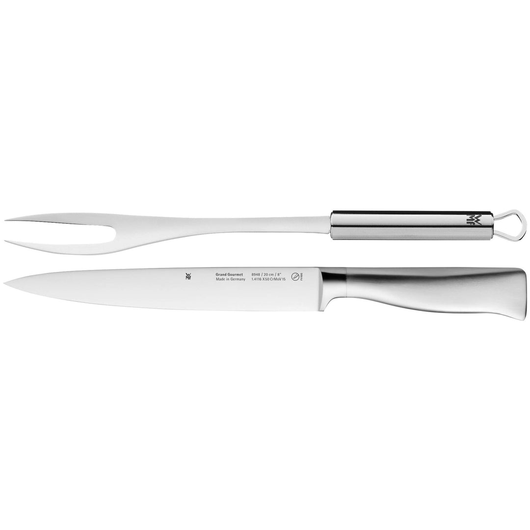 WMF BBQ Grillset 2-teilig, Tranchierbesteck aus Fleischmesser und Fleischgabel Edelstahl, Grillbeste