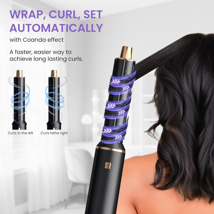 5 in 1 Hairstyler Rundbürstenföhn Haartrockner,1000w Airstyler Lockenstab mit Luft, 3 Temperaturrege