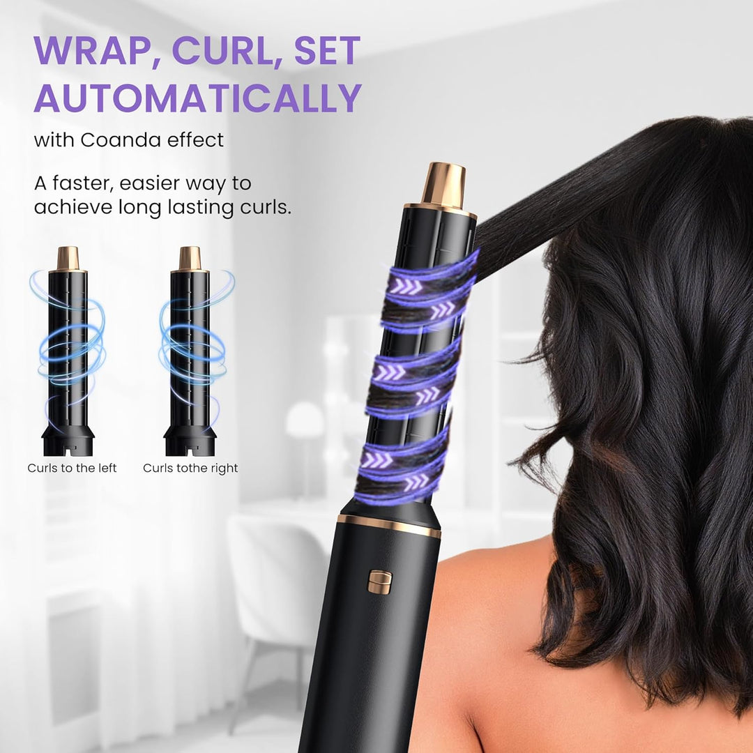 Airstyler Föhnbürste 5 in 1, 1000w Haartrockner Bürste, Lockenstab mit Luft Links/Rechts,3 Temperatu