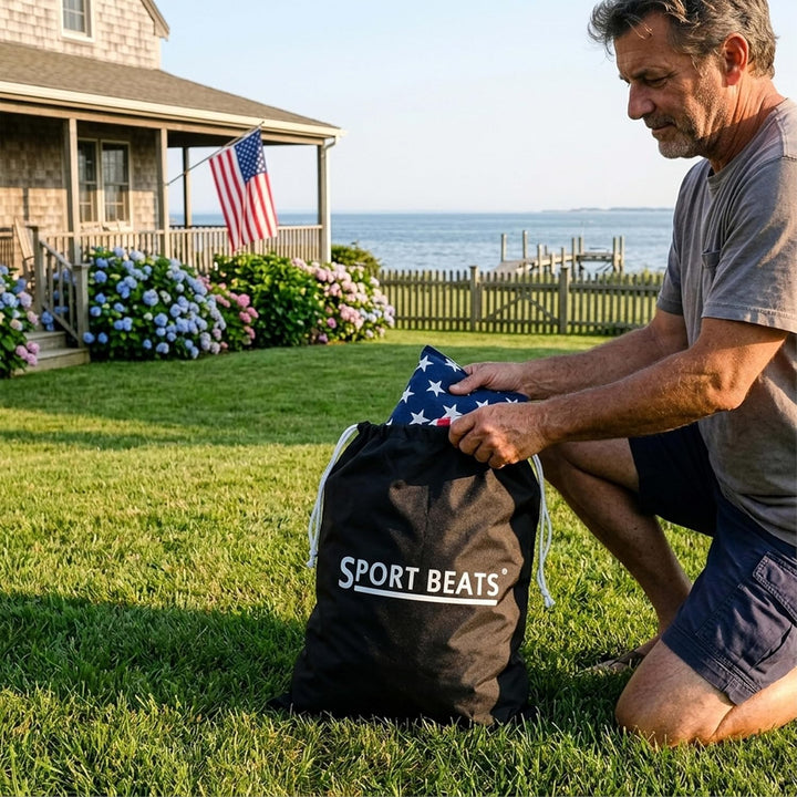 SPORT BEATS Cornhole Bags Allwetter 8er Set für Cornhole Wurfspiele, Regulierung Gewicht & Grösse -