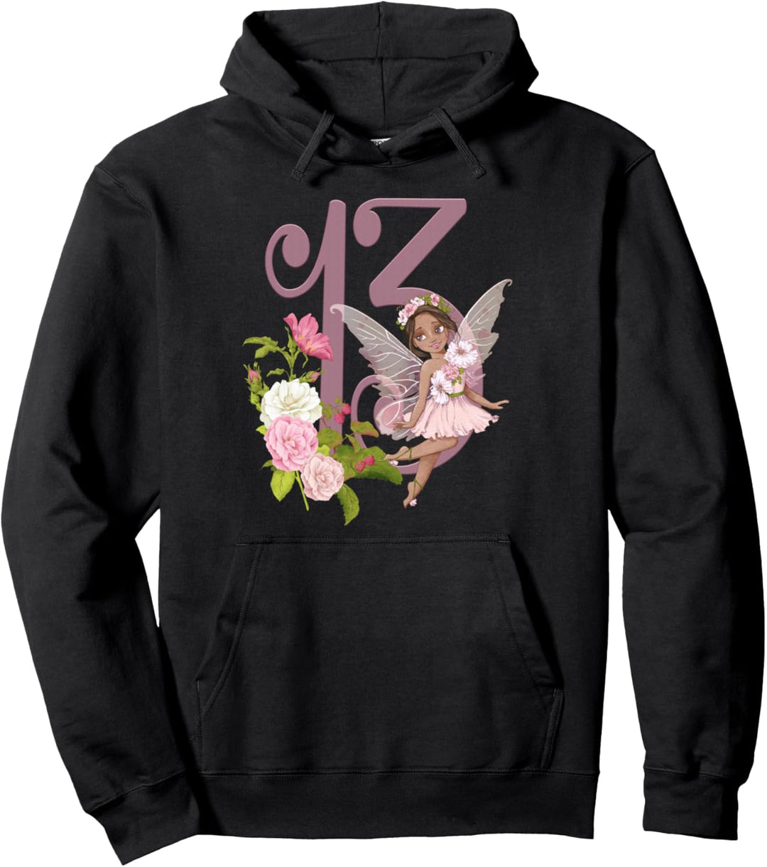 13. Geburtstag Fee Schwarzes Mädchen Pfirsich Feenfeen Pullover Hoodie