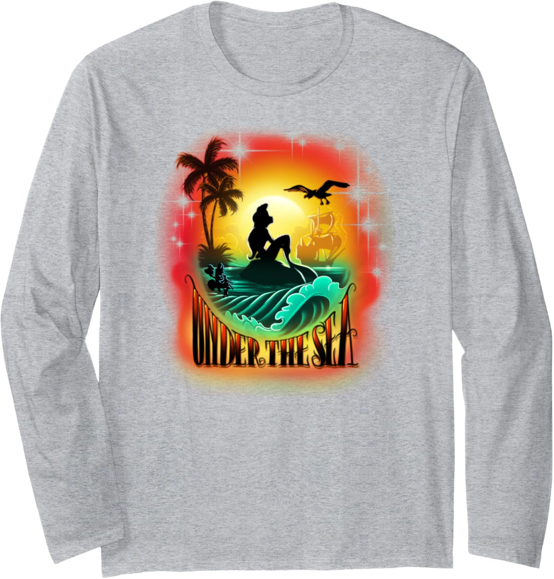 Disney The Little Mermaid Ariel Orange Hue Silhouette Langarmshirt