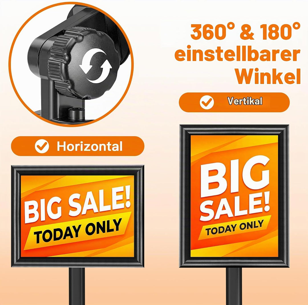 VAIIGO Heavy Duty Sign Holder Poster Stand, Adjustable Menu Display Stand Floor Standing Sign Holder