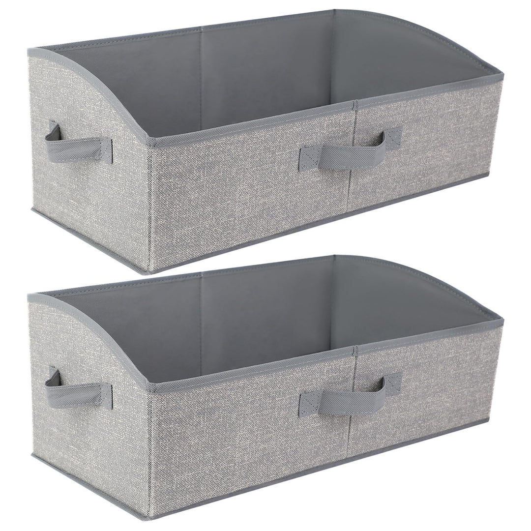 AiQInu Aufbewahrungsbox 2 Stück mit Griffen 28L,Faltbare Aufbewahrungskorb stoff 50x28.5x20cm,Grosse