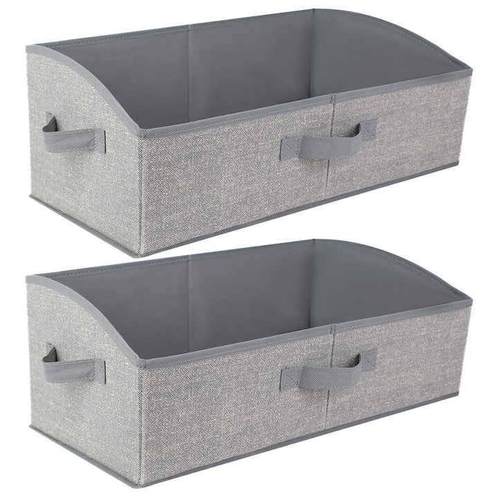AiQInu Aufbewahrungsbox 2 Stück mit Griffen 28L,Faltbare Aufbewahrungskorb stoff 50x28.5x20cm,Grosse
