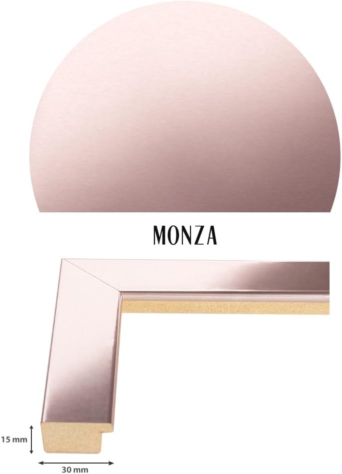 Bildershop-24 Bilderrahmen Monza in Rosegold in 56 X 71 Fotorahmen, Wechselrahmen, Posterrahmen, Puz