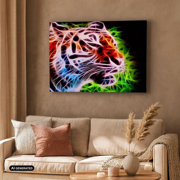 Bilder auf Leinwand Afrika aggression tiere tiger Leinwandbild 70x50cm Wandbilder Dekoration Wohnzim