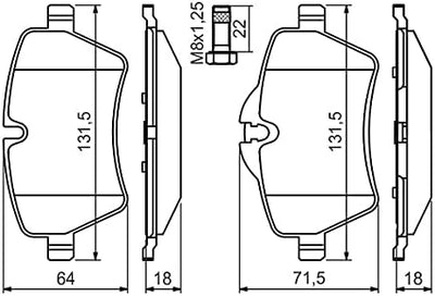 Bosch BP1410 Bremsbeläge - Vorderachse - ECE-R90 Zertifizierung - vier Bremsbeläge pro Set