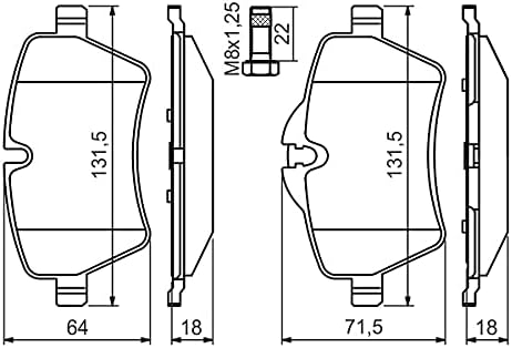 Bosch BP1410 Bremsbeläge - Vorderachse - ECE-R90 Zertifizierung - vier Bremsbeläge pro Set