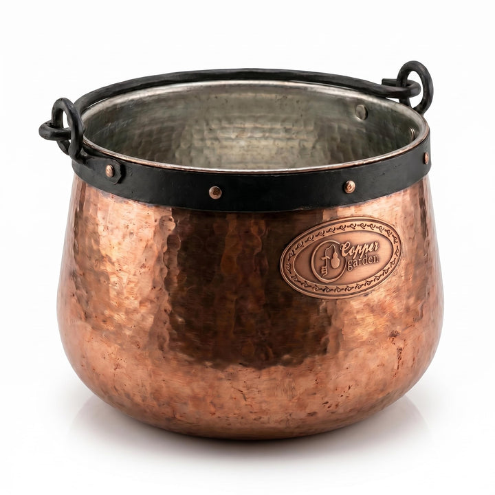 CopperGarden Kupferkessel 3 L mit Henkel - Hexenkessel I Robuster Kessel aus verzinntem Kupfer: Idea