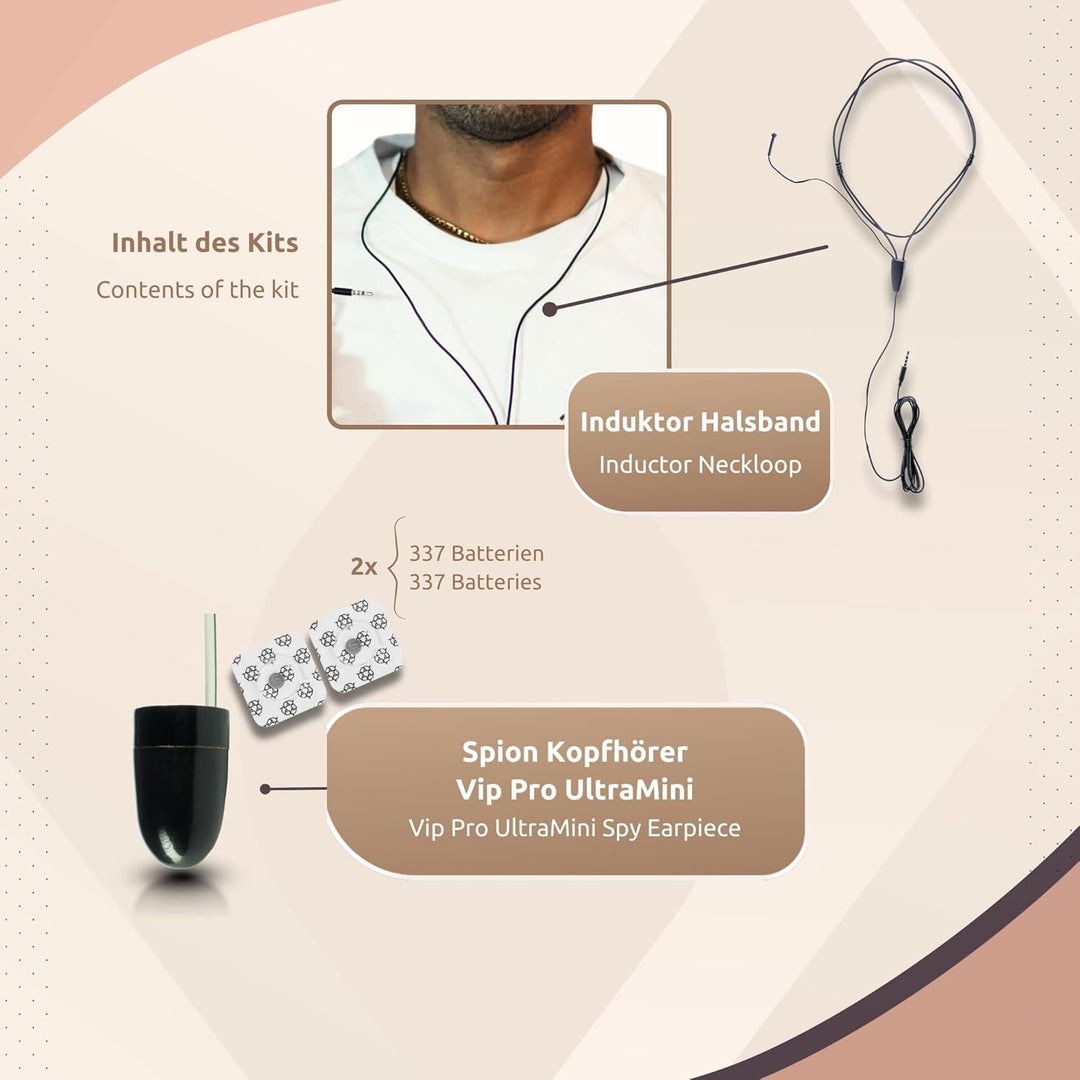 PingaOculto Spion Kopfhörer Prüfung Mini VIP Pro Unsichtbare Kopfhörer Handy Mikrofon mit Kabel - Un
