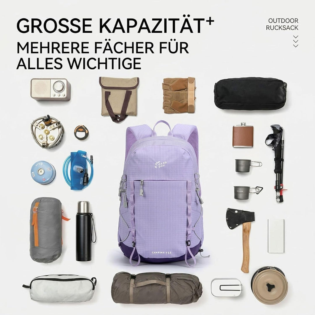 25L Wanderrucksack Damen Herren Reiserucksack Tagesrucksack Wasserdicht Leicht Backpack für Wandern