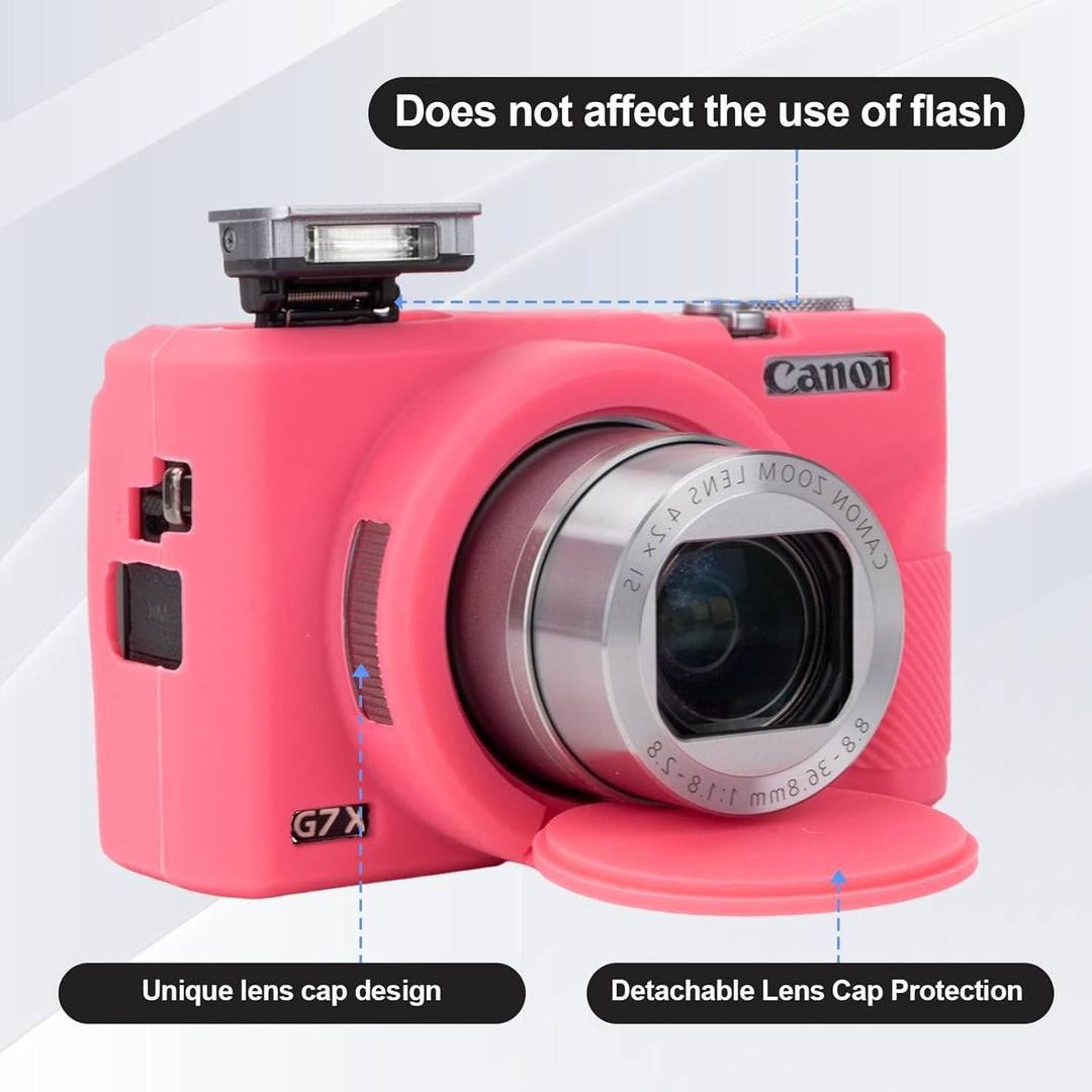 Rieibi Silikon-Schutzhülle für Canon G7X Mark III Hülle, G7X Mark III Zubehör mit 2 Stück Displaysch