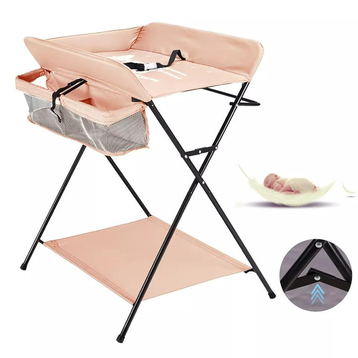 Wickeltisch Baby, Wickelkombi Klappbarer, Motiv Giraffe Wickelkommode mit Wickelauflage, Sicherheits