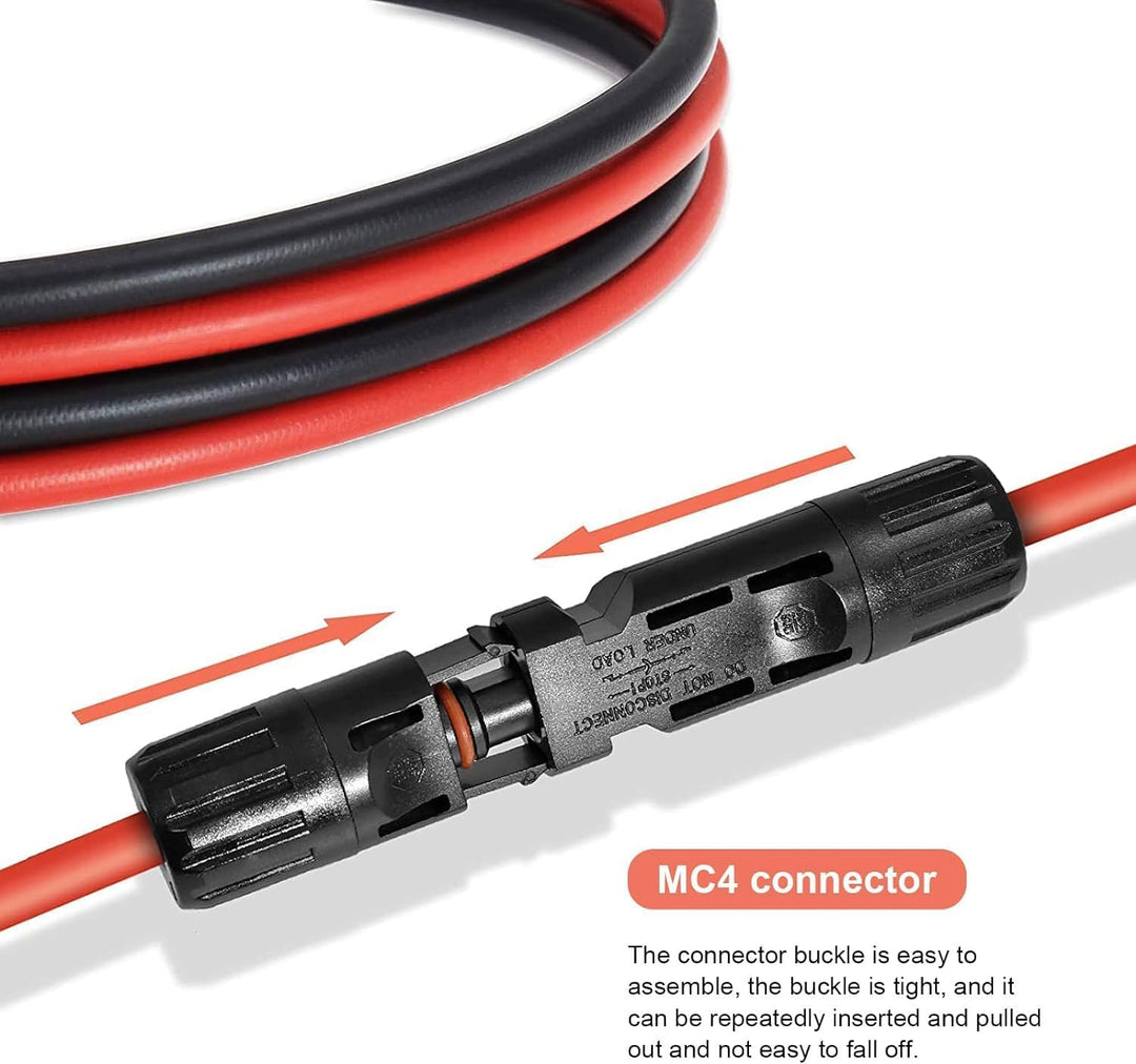 1,5m-6mm² Solarkabel Verlängerung mit MC4 Stecker DC1500V Rot Schwarz 1.5M, 1.5M