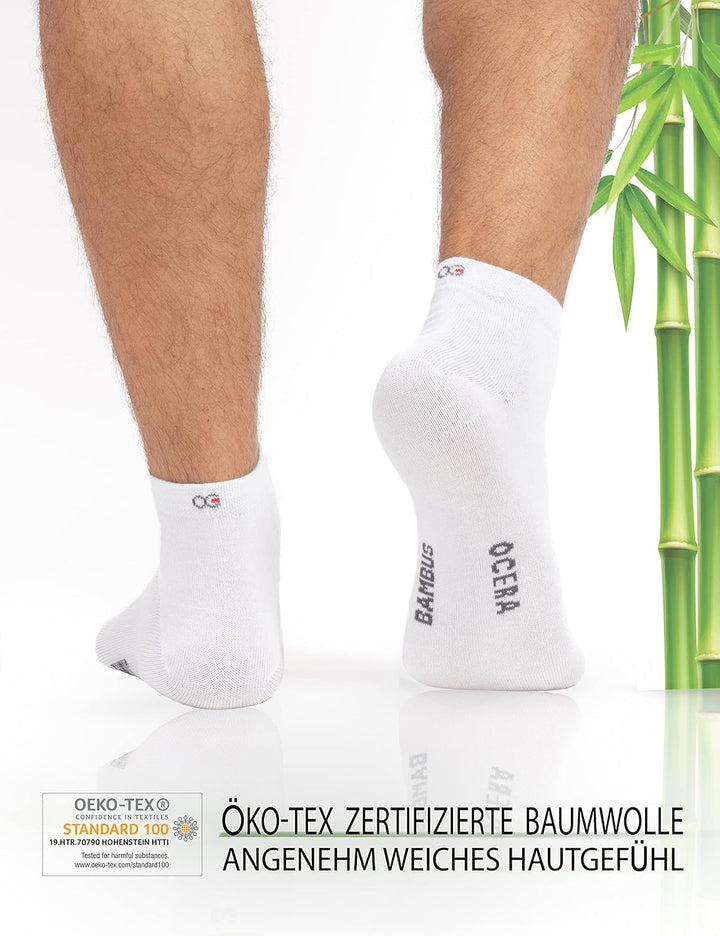 BAMBUS Kurzschaft Socken, 6 oder 12 Paar atmungsaktive Sneaker Socken aus nachhaltigen Bambusfasern