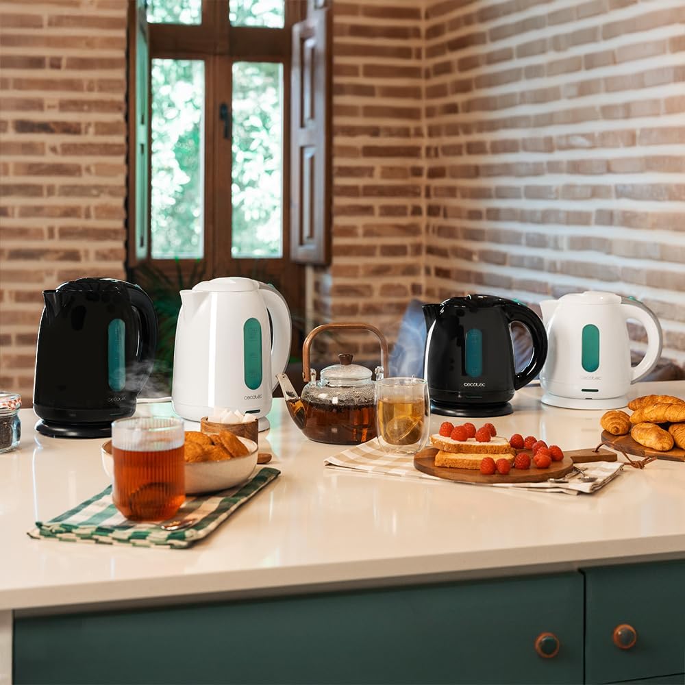 Cecotec Wasserkocher, 1,7 L Kapazität, Thermosense 180 White, 2200 W, Schnelles Erhitzen, Anti-Kalk-