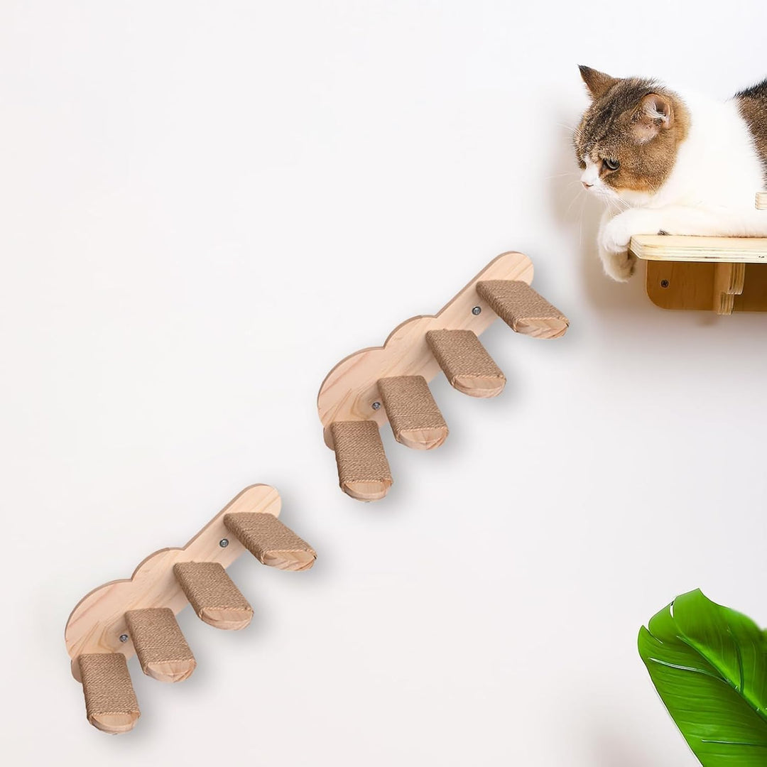 Katzen Wandstufe | Kletterstufen Schwebende Holztreppe Für Die Wand,Möbelregal Sitzstufen Für Schlaf