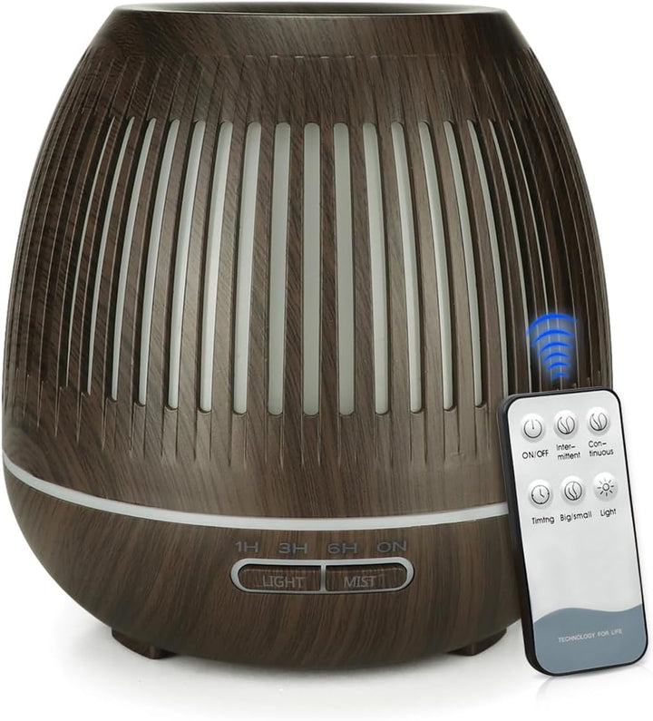 Luftbefeuchter Aroma Diffuser für Duftöle | Fernbedienung + Zeitschaltuhr | 400ml | Duftlampe Aromat