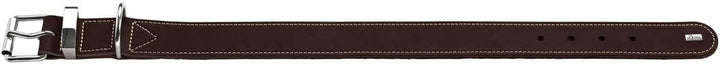 HUNTER AALBORG SPECIAL Hundehalsband, Leder, strapazierfähig, komfortabel, 60 (M-L), dunkelbraun dun