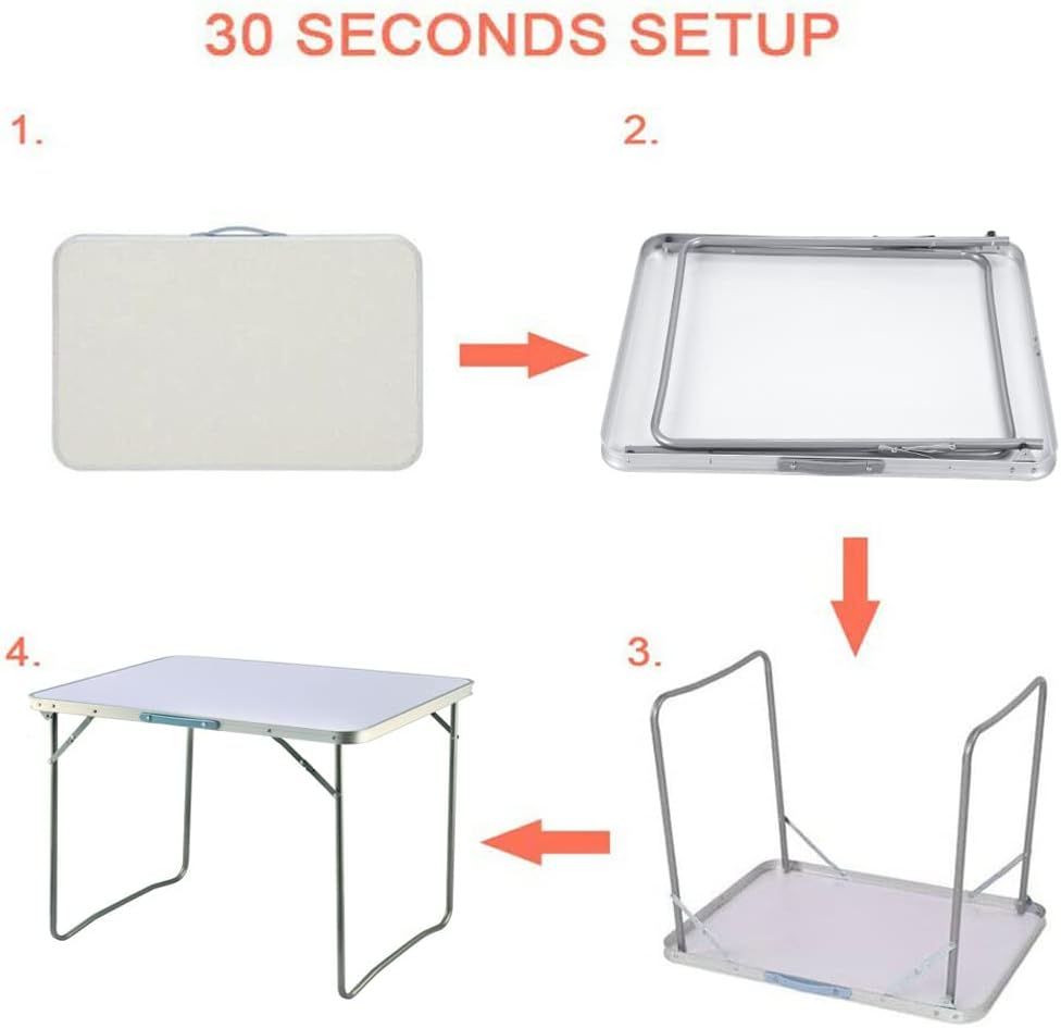 AUTOFU Klappbarer Tisch Klapptisch Outdoor Camping Picknicktisch Faltbarer Gartentisch Klapptisch Es