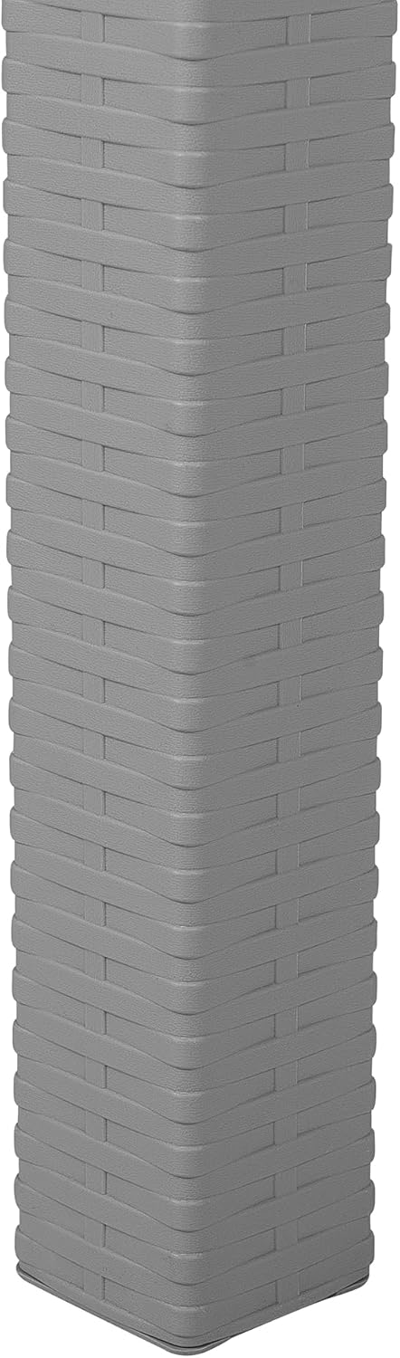 Gartentisch Rattanoptik 80 x 80 cm hellgrau Fossano