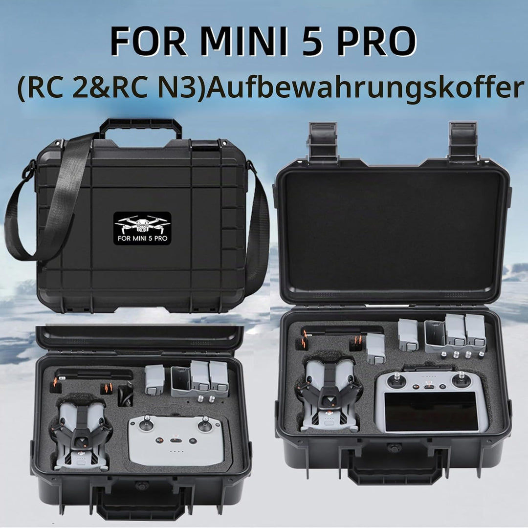 ZJRXM Mini 5 Pro Koffer, Hardshell Aufbewahrungs Tasche für DJI Mini 5 Pro Drone Zubehör, Hartschale