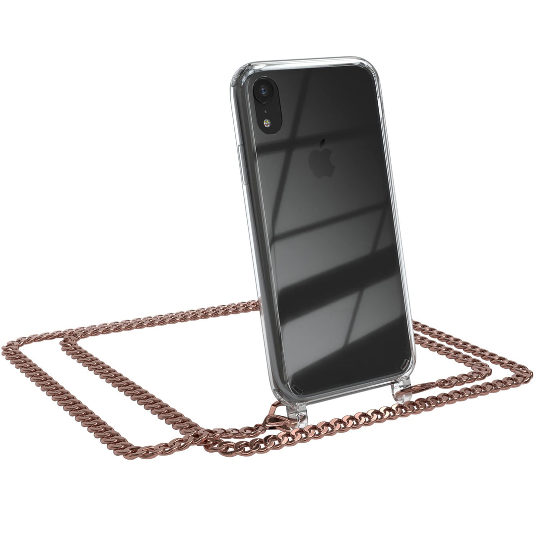 EAZY CASE Handykette kompatibel mit iPhone XR Handyhülle mit Metall Umhängeband und Ersatz Kordel sc
