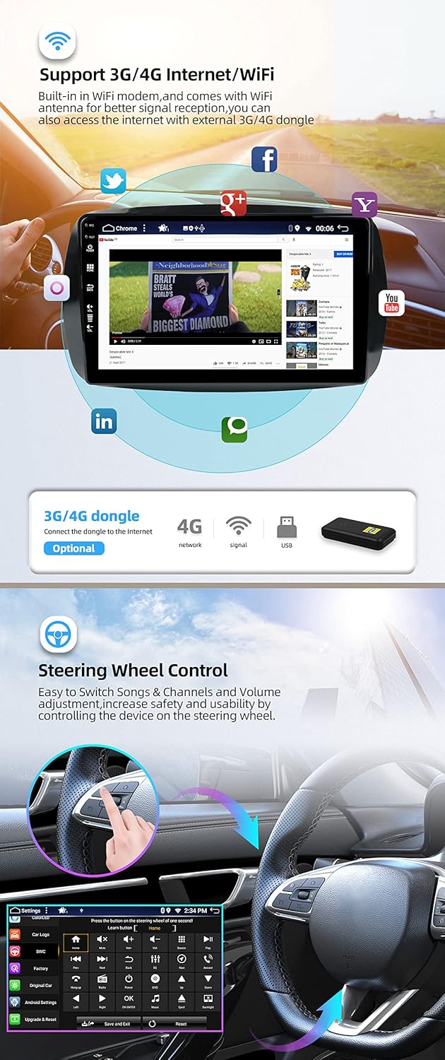 JOYX Android 13 IPS Autoradio Passt für Mercedes-Benz Smart (2014-2020) - 4G+64G - Eingebaut DSP/Car
