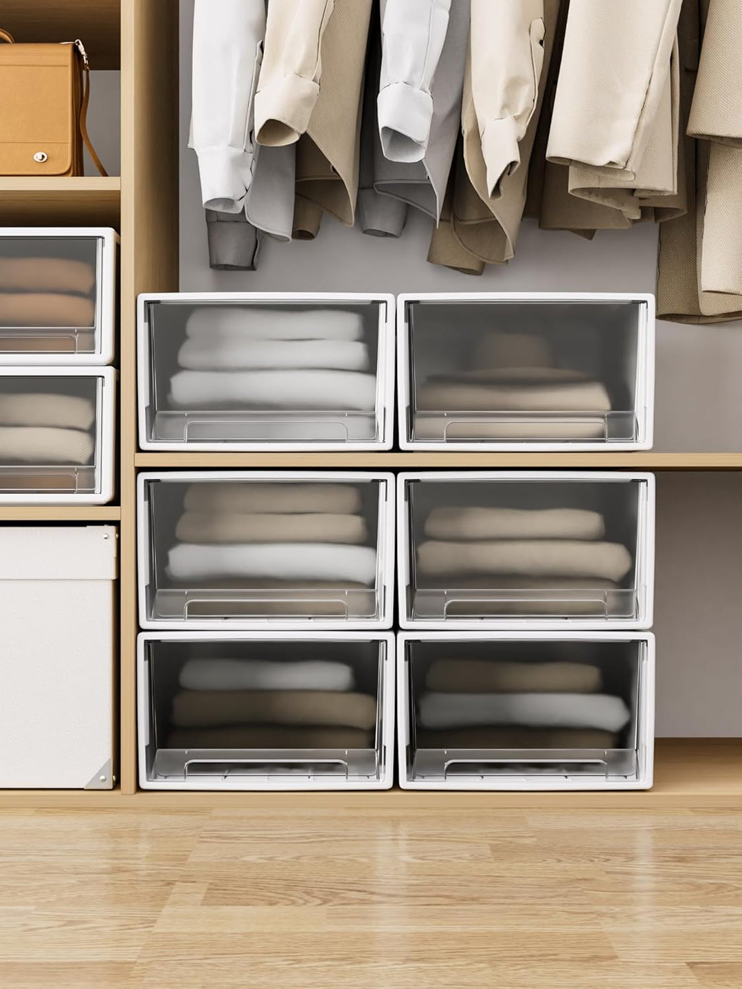 Cetomo 50L*3 Schubladenschrank, Schubladencontainer, 3 Schubladen mit 50L, durchsichtige Schubladen,