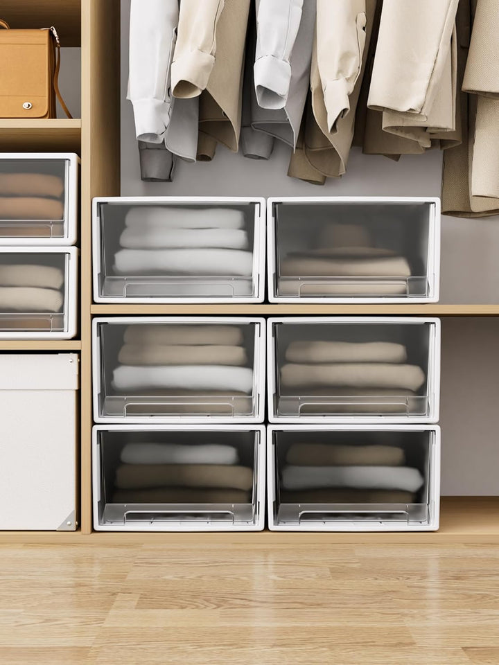 Cetomo 50L*3 Schubladenschrank, Schubladencontainer, 3 Schubladen mit 50L, durchsichtige Schubladen,