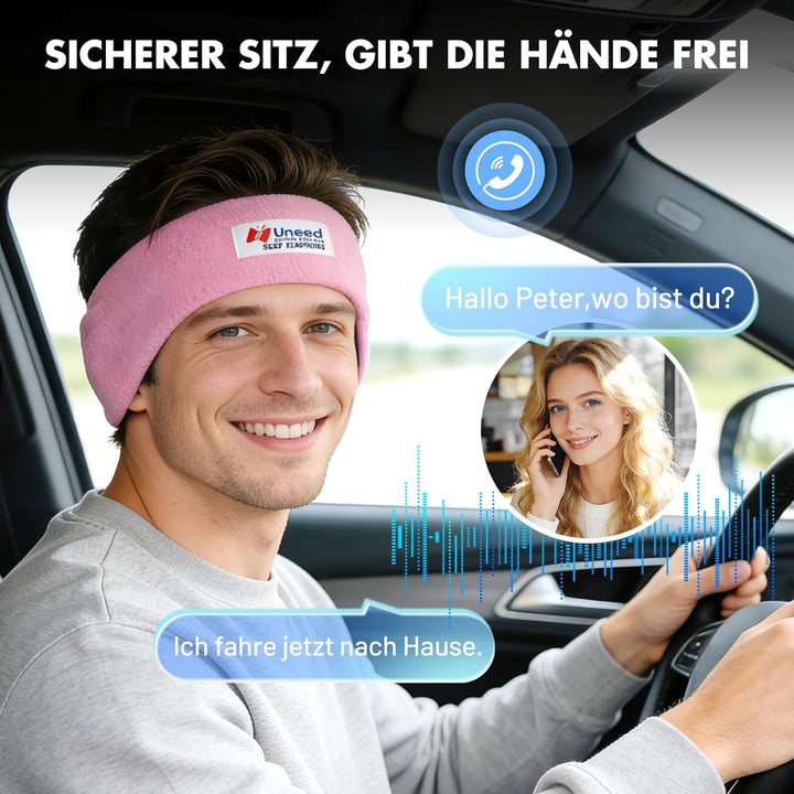 Sharplace Schlafkopfhörer Stirnband mit Kabel, Kopfhörer im Stirnband Sport, Soft Comfortable Wired