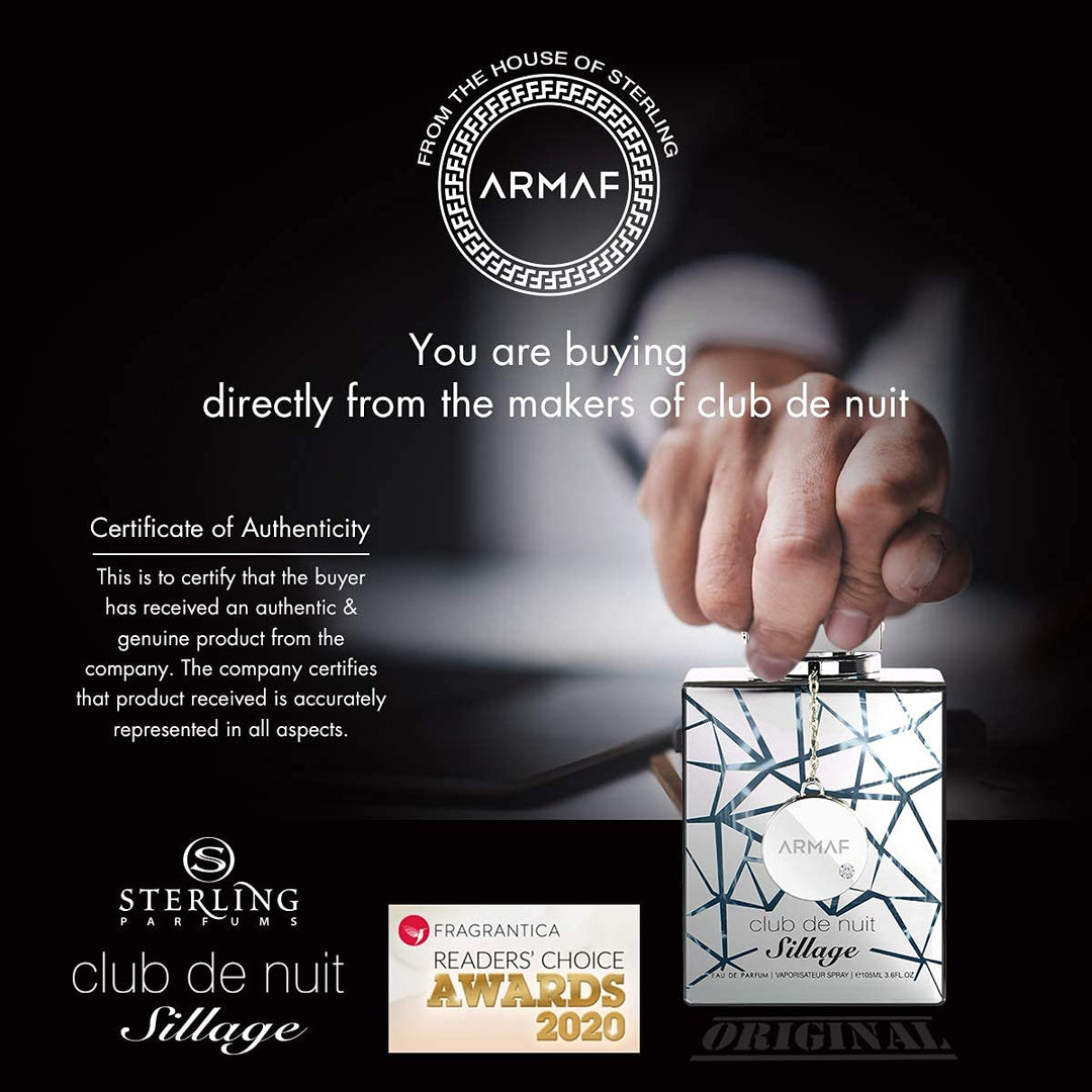 ARMAF Club De Nuit Sillage Eau de Parfum, frischer Duft, 105