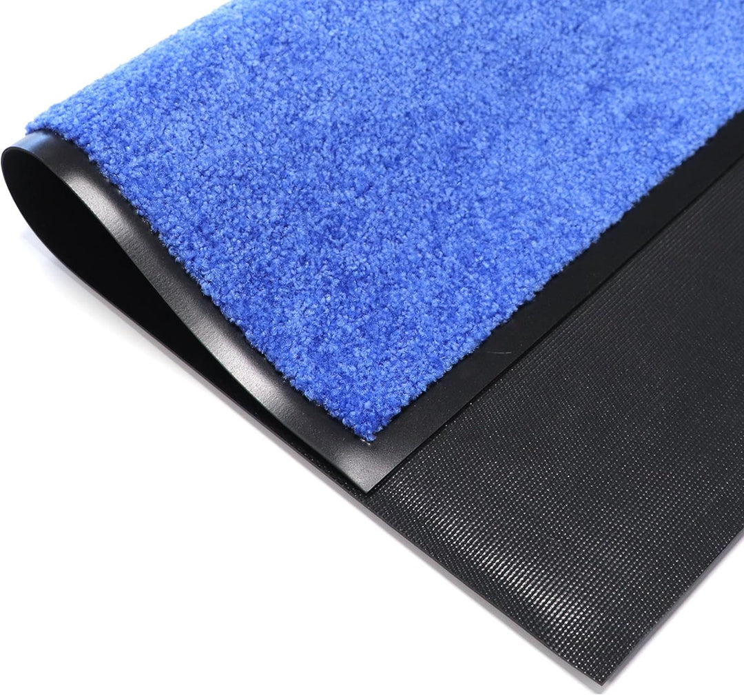 Primaflor Schmutzfangmatte CLEAN – Blau, 60x90 cm | Saugstarke, Schwer entflammbare Fussmatte | Ruts