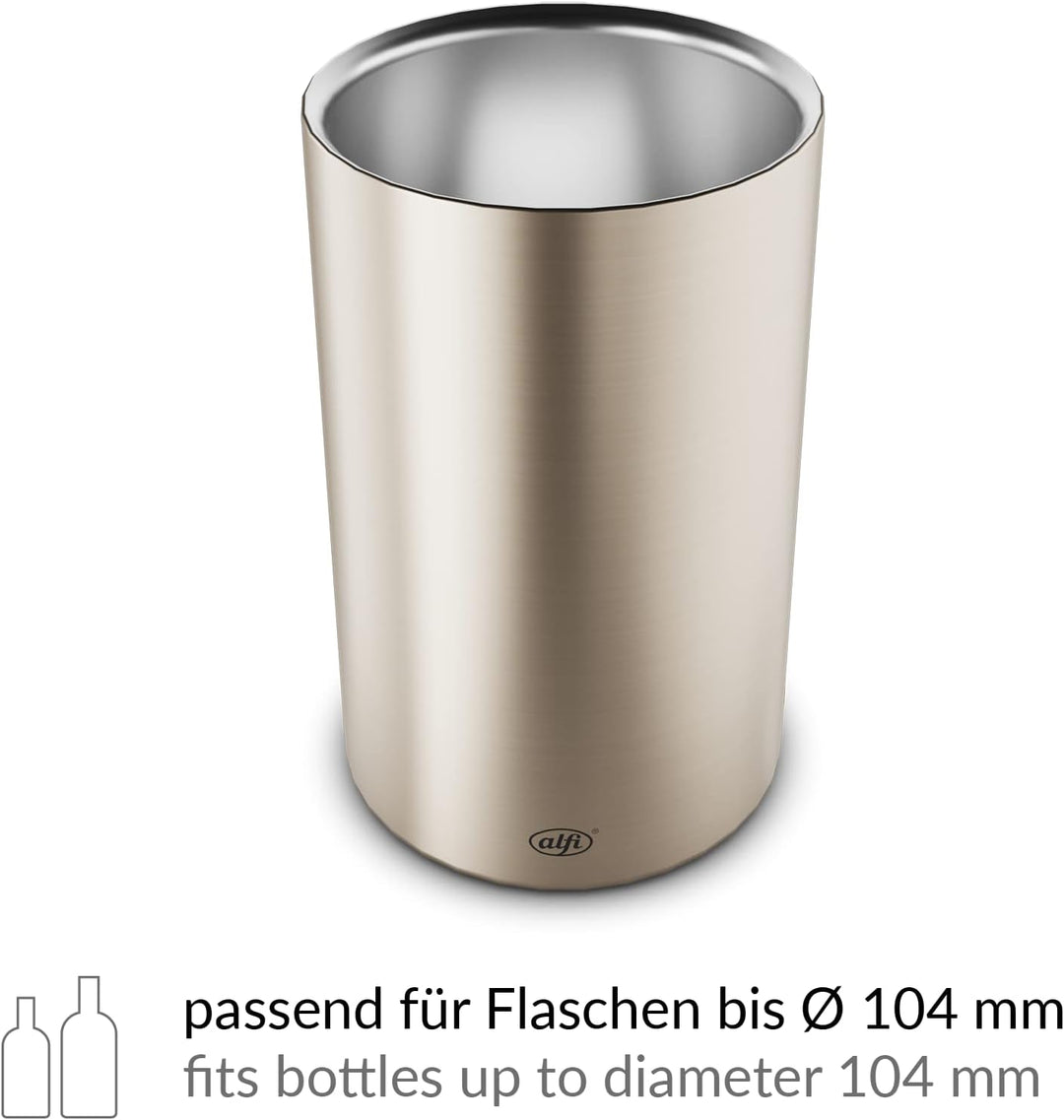 alfi VINO, champagne mat, Flaschenkühler aus Edelstahl für 0,70 bis 1l Flaschen, Weinkühler, Sektküh