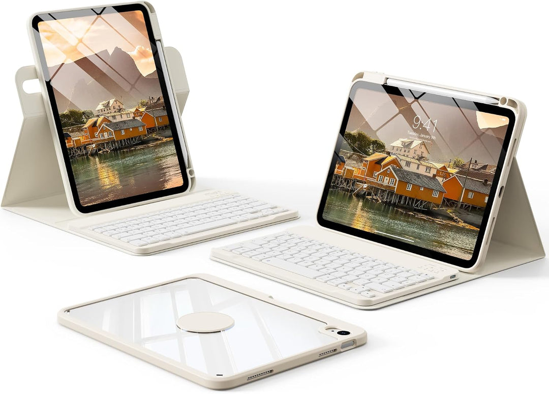 Hülle mit Tastatur für iPad 11 Generation (A16) 11 Zoll 2025/10 Generation 10.9 Zoll 2022, 360°-Dreh