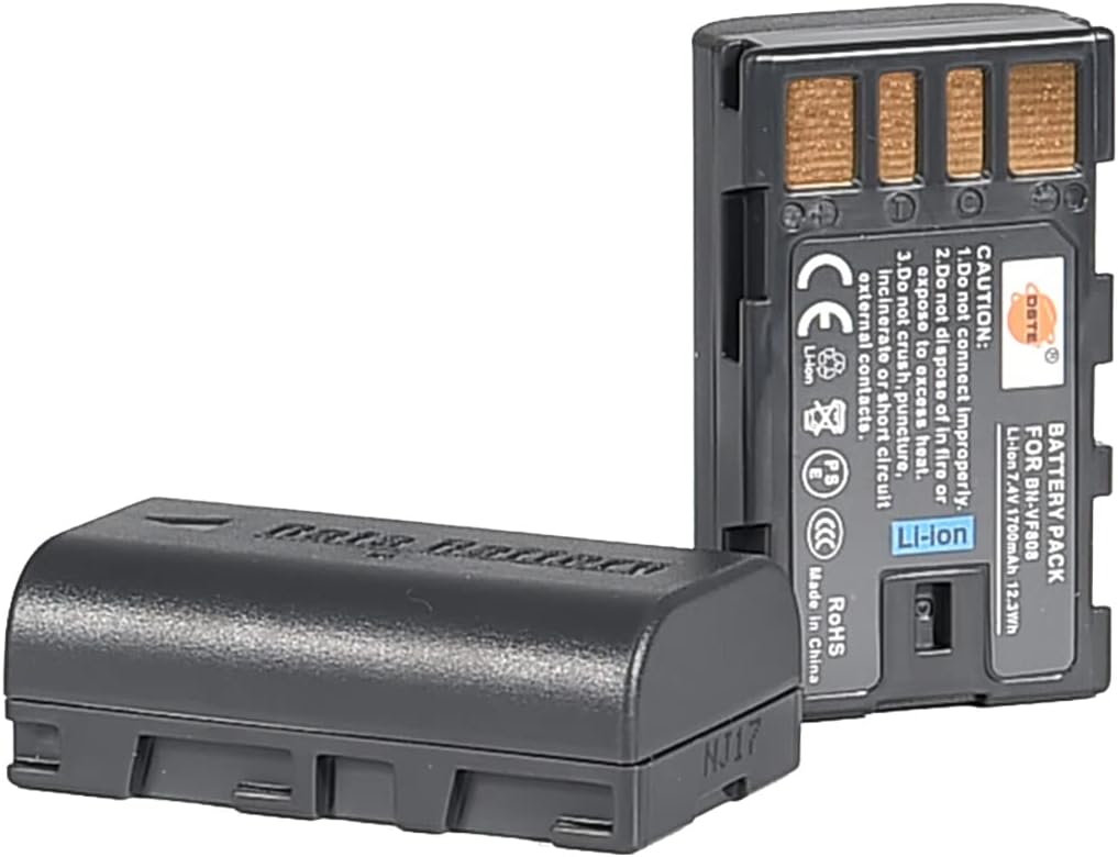 DSTE®（2 Pack）Ersatz Batterie und DC36E Reise Ladegerät Compatible für JVC BN-VF808U GZ-MG130 GZ-MG13