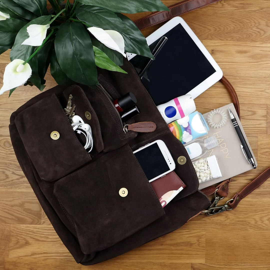 LECONI Schultertasche Ledertasche für Damen echtes Leder Natur grosser Shopper Lederhandtasche für D