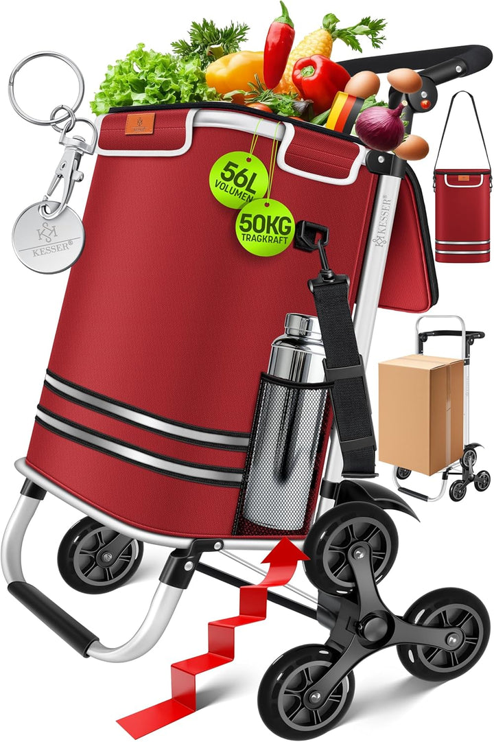KESSER® Einkaufstrolley Treppensteiger mit Kühlfach klappbar mit 56L Kapazität und belastbar bis 50k