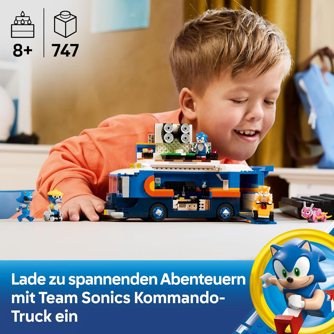 LEGO Sonic The Hedgehog Team Sonic Command Truck Toy - Interactive Set with an ATV Car & 5 Figures i