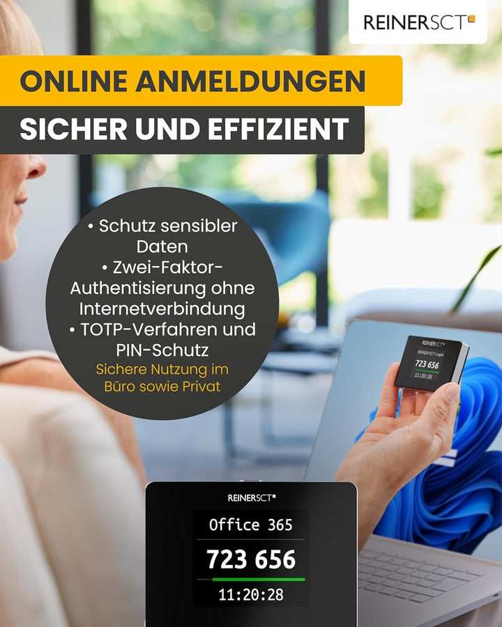 REINER SCT Authenticator mini – Hardware für Zwei-Faktor-Authentisierung | TOTP-Generator für ultima