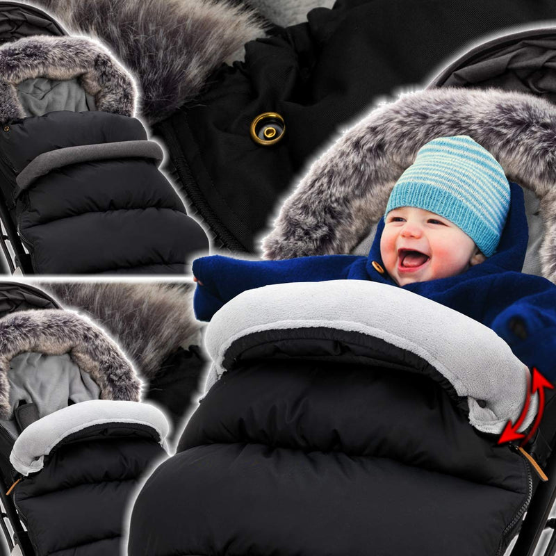 Winterfusssack mit Coralfleece/Fusssack für Kinderwagen/Buggy/Jogger/Atmungsaktiv/Kinderwagenfusssac