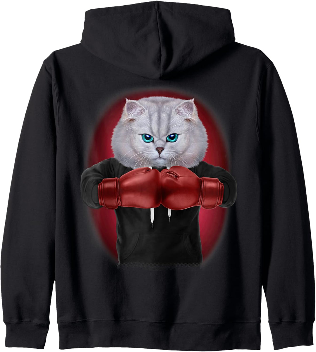 Boxchampion weisser Katzenboxer Kapuzenjacke