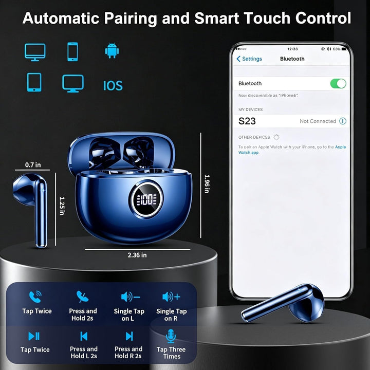 Drsaec Bluetooth Kopfhörer, 2026 Neu 6D Tiefer Bass In Ear Kopfhörer Kabellos Bluetooth 5.3 Kabellos