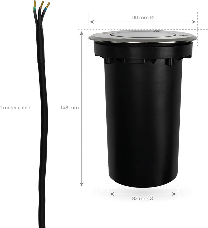 Ledvion - SMART LED Einbauleuchte Rund, RGBWW, IP67, 1m Kabel, Aussenbeleuchtung, Terrassenbeleuchtu