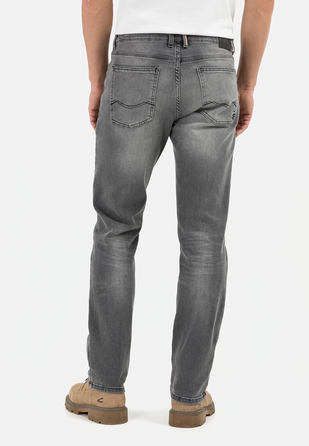 camel active Herren Relaxed Fit Jeans Hose Woodstock Jeanshose 33W / 34L Dunkelgrau (Graphite Gray),