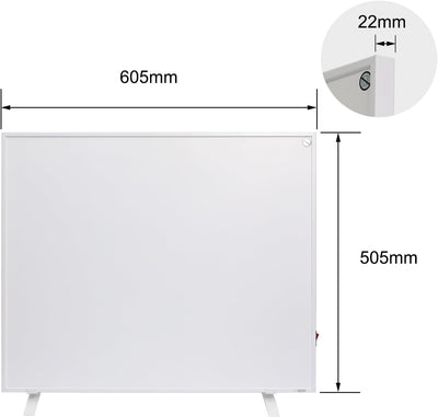Byecold Infrarotheizung mit Standgerät Standfüsse 300W Infrarot Wandheizung mit Schalter Heizplatte