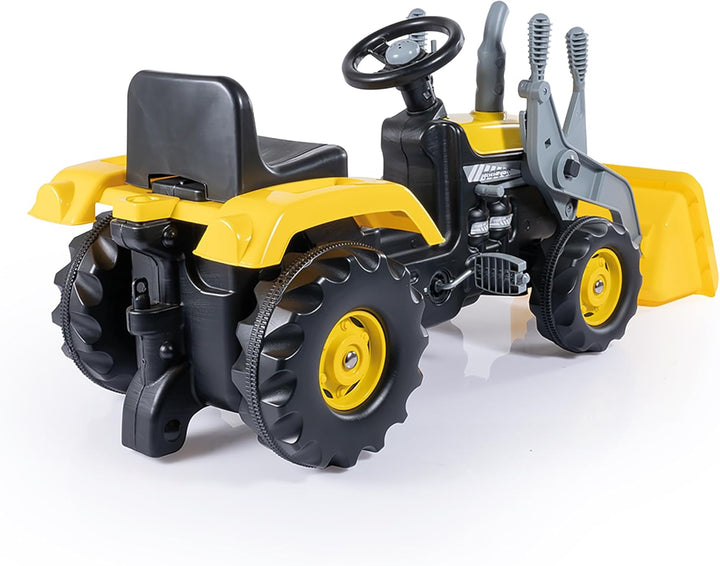 Unbekannt Dolu Pedaltraktor mit Bagger für Kleinkinder ab 3 Jahren, Kinder-Pedaltraktor mit Lernfunk